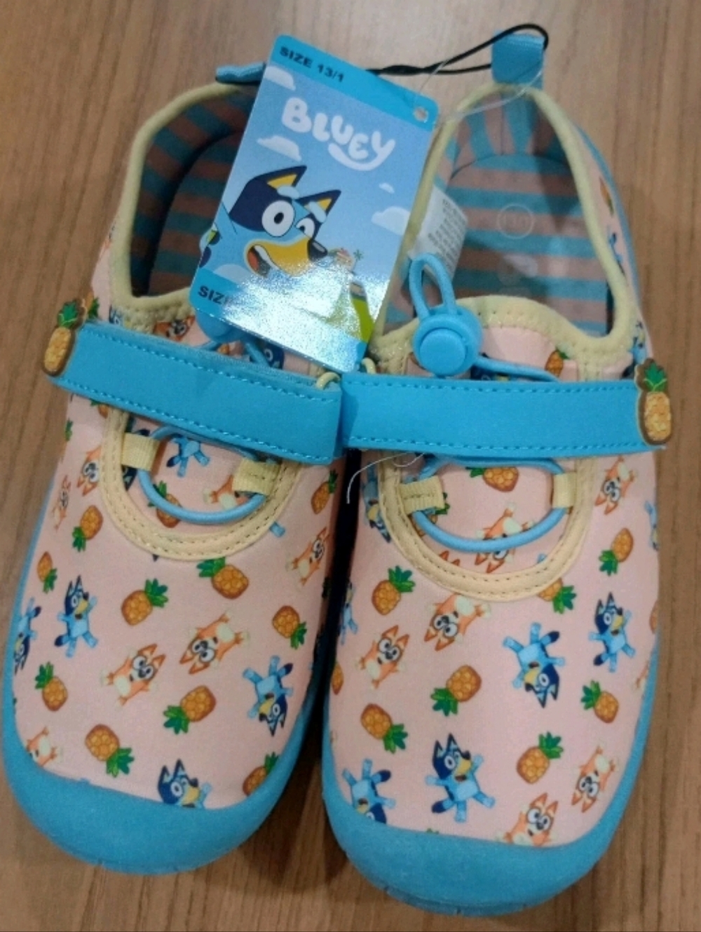 Bluey Girls Size 13/1 Multi Colored With Adj/Strap Water/Beach/Pool Shoes BNWT